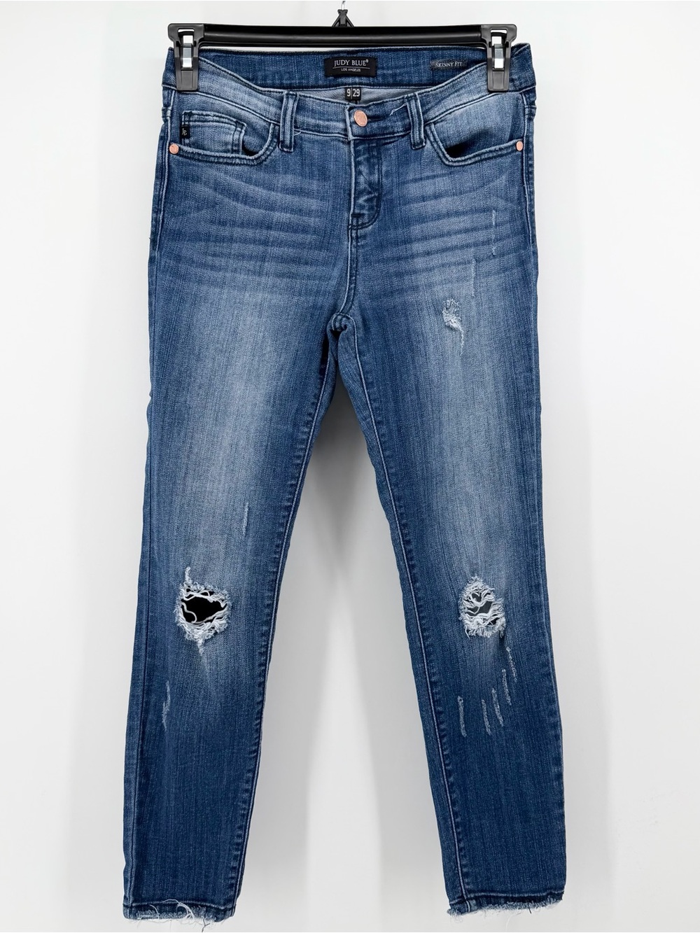Judy Blue Sienna Distressed Raw Hem Skinny Jeans, Women's Size 9/29 - Picture 2 of 9
